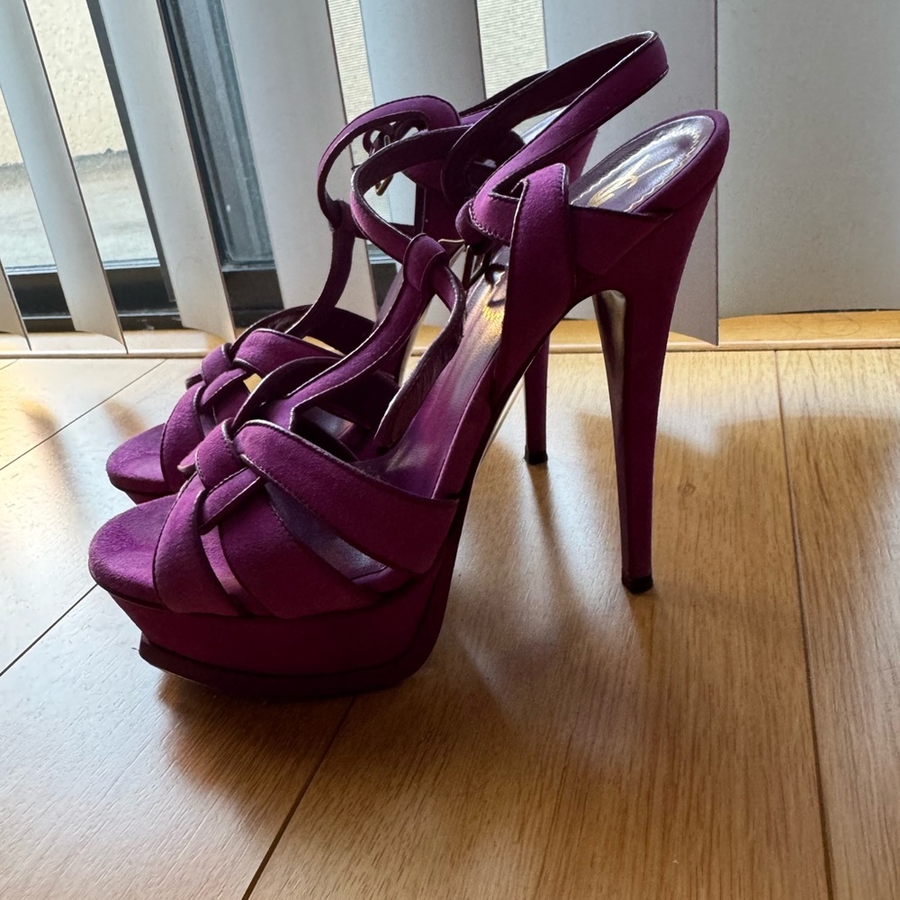 YSL Tribute Purple High Heels